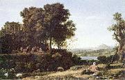 Claude Lorrain Landschaft mit Apollo, den Musen und einem Flubgott oil painting reproduction